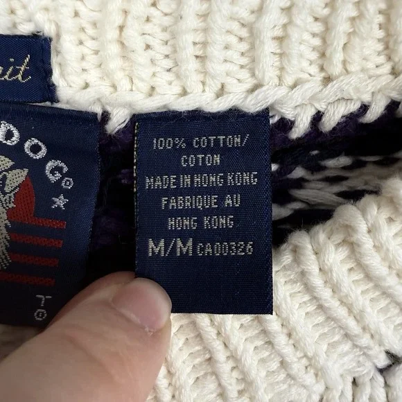 Gant Salty Dog Sweater Mens Medium Vintage 90s Handknit Nordic Aztec Grandpa - Picture 3 of 13